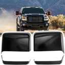 Tow Mirror Caps fit for For Chevy Silverado GMC Sierra 2014-2019,23444125 23444126 23444119 23444120,Front Left Right Door Mirror Housing Covers Caps Top & Bottom Clip-On,Glossy Black,2PCS