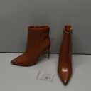 GENSHUO Ankle Boots Pointed Toe Booties for women Stiletto High Heels Short Boots Matte Brown Size 9