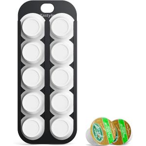 Tastyle Magnetic K-Pod Organizer for K Cup Coffee Pods. Self-Magnetic Coffee Pod Holder and Storage, Suitable to be Mounted on Iron Surfaces - Refrigerator (Black)