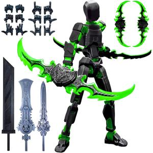 T13 Action Figure Set,Titan 13 Action Figure with Multiple Accessories,Easter Basket Stuffers for Boys (Black-Green)