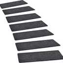 PURE ERA Carpet Stair Treads Tape Free Non Slip Indoor Stair Carpet Stair Protectors Pet-Friendly Non-Slip Skid Resistant Washable Reusable 8" x 30"(2 Pieces,Black)