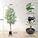 4FT Artificial Olive Tree, Faux Potted Olive Plant with Realistic Trunk, 436 Leaves & 16 Fruits,Fake Olive Tree for Home Office Indoor Outdoor Decor (Set of 2)