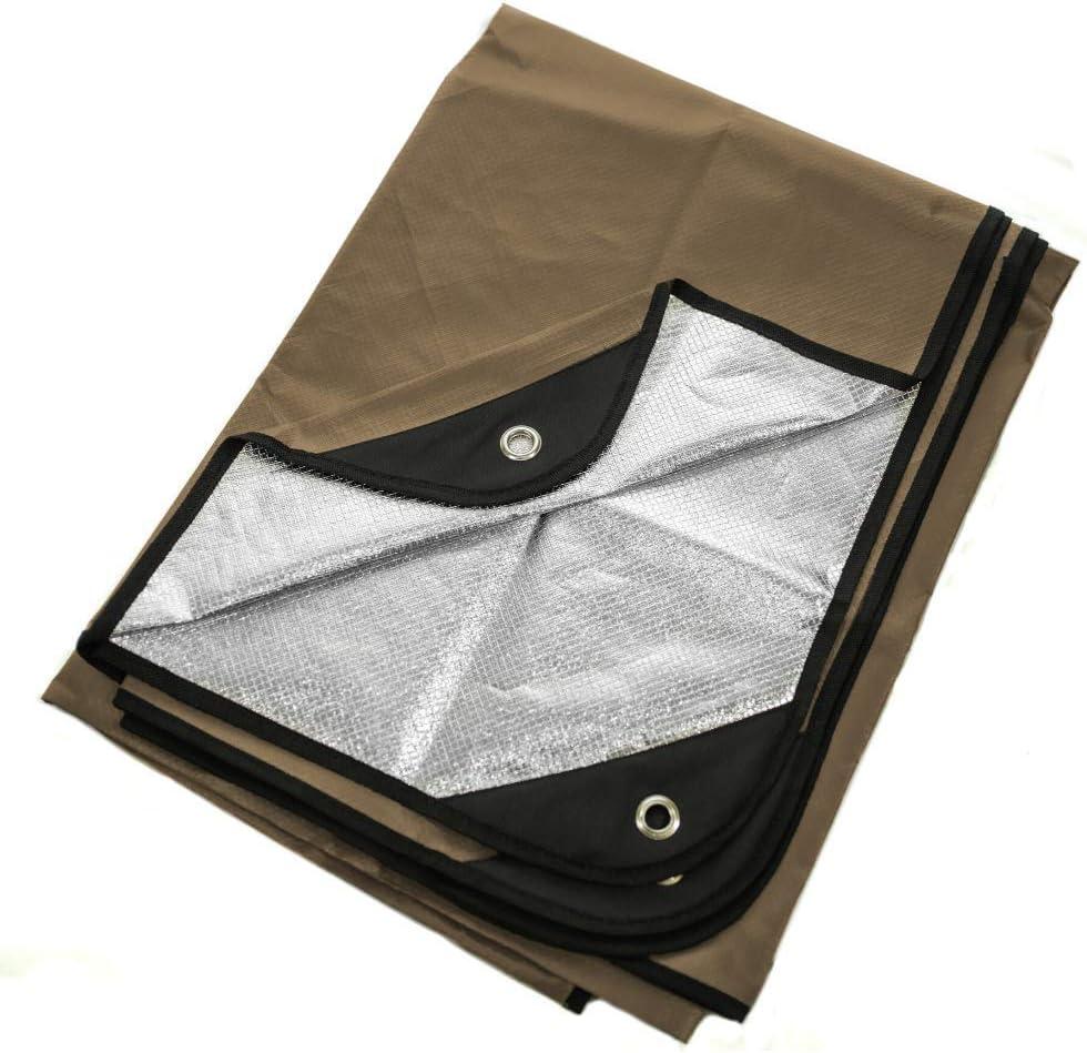 Arcturus Insulated Tarp, Reusable Heavy Duty Thermal Survival Blanket 60x82in, Reflects 90% Body Heat, Waterproof, Windproof, 3-Layer Design, Reinforced Grommets, Coyote Brown