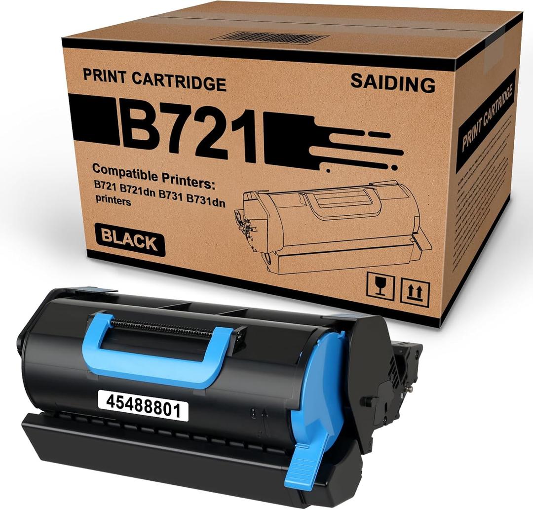 SAIDING B721 Toner Cartridge 45488801 Replacement for B721 B731 Black Toner Carrtidge to use with OKI B721dn B731dnw B731dn (1 Black)