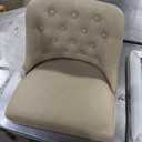 Counter Height Swivel Barstools with Back,26" H Seat Height Upholstered Bar Stools for Kitchen Island, Set of 2, Beige Leather