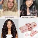 Heatless Curls Overnight Hair Curler to Sleep in Soft Large Jumbo Hair Rollers Flexi Rods for Long Hair Blowout Look Big Curl, No Heat Overnight Curls Satin Heatless Curling Rod Set with Claw Clip, Pink