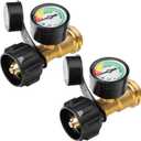 Propane Tank Gauge, 3 Colors Coded Universal for Cylinder, Grill, Heater, RV Camper and More, 5-40 Pound LP Tank Gas Level Indicator, QCC1 / Type 1 Connection, 2 Pack