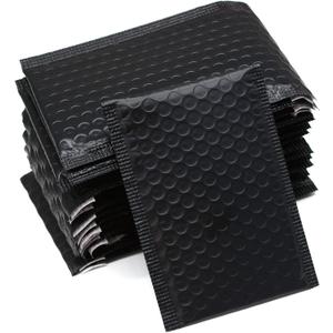 25 Pack 4x6 Inches Small Black Poly Bubble Lined Mailers Padded Shipping Envelopes Self Seal Mailer Waterproof, Shockproof and Dustproof (Black 4x6 Inches-25pcs)