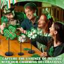 3 Pcs Large St Patrick's Day Shamrock Wooden Block Set Wood Clover Standing Table Sign Irish Decor Clover Table Centerpieces Irish Shamrocks Ornaments for Home Farmhouse Office Kitchen(Stylish)