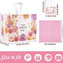 STYPOP 6 Pack 13" Large Mothers Day Gift Bags with Tissue Paper, Reusable Non-Woven Pink Gift Bags with Handles, Mothers Day Gifts for Mom/Grandma/Friends, 12.8"*10.2"*6.3"