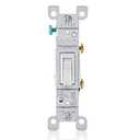 Leviton 15 Amp, 120 Volt, Toggle Framed Single-Pole AC Quiet Switch, Residential Grade, Grounding, 10-Pack, 1451-2WM, White