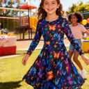 Funnycokid Girls Dress Size 10T Long Sleeve Kids Clothes