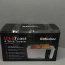 Mueller UltraToast Full Stainless Steel Toaster 4 Slice, Long Extra-Wide Slots for Bagels and Waffles, 6 Browning Levels, LED Display, Cancel/Defrost/Reheat Functions & Removable Tray, Kitchen Gadgets