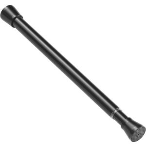 Adjustable Tension Curtain Rod 17-26 Inch - Black - 1-Pack No-Drill Spring Rod for Windows, Bathroom & Coset | Non-Slip Rubber Ends | 7/8" Diameter