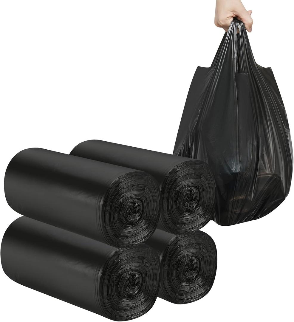 2-4 Gallon Portable Trash Bags,120 Counts Thicken portable Small Garbage Bags for Office, Kitchen,Bedroom Trash Can,Strong Trash BagsBlack