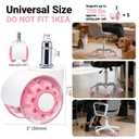 Pink Office Chair Wheels, 2 Inch Heavy-Duty Rubber Wheels for Office Chair, Computer Gaming Desk Chair Wheels-Set of 5, Smooth Rolling for Hardwood Carpet Tile Floors, 11 * 22mm Universal fit