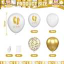 Baby Shower Foot Print Balloons, 30Pcs 12inch Gold White Balloons With Baby Foot Printed Balloon for Neutral Baby Shower Gender Reveal Birthday Wedding Decorations