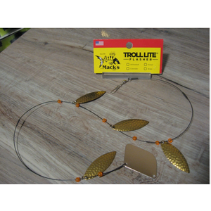 Mack's 24" Troll Lite Flasher - Brass Willow Leaf Fishing Dodger Rig 40831