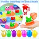 TURNMEON 1 Golden Egg 24 Pack Prefilled Easter Eggs with 24 LED Rings, Easter Basket Essential Glow in Dark Egg Hunt Supplies, Kids Party Favors for Ages 4-12, Holiday Gifts & Festive Toys