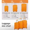 luggage sets 3 piece, 3 piece luggage sets with spinner wheels Hardside Lightweight Luggage 20in 24in 28in. (orange)