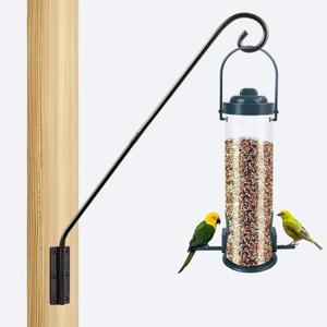 Heavy Duty Deck Hook Wall Mounted,Extended Plant Hanger Outdoor, 32" Bird Feeder Hanger-Metal Fence Shepherds Hooks Bracket for Hanging Hummingbird Feeder,Planter,Flower Baskets