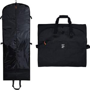 Trifold 66 Inch Women Travel Garment Bag With 7 pockets | Extra Long Wedding Dress, Formal, Evening, Ball Gown | Hanging, Breathable, Foldable | Full Length Traveling Clothes Carry On