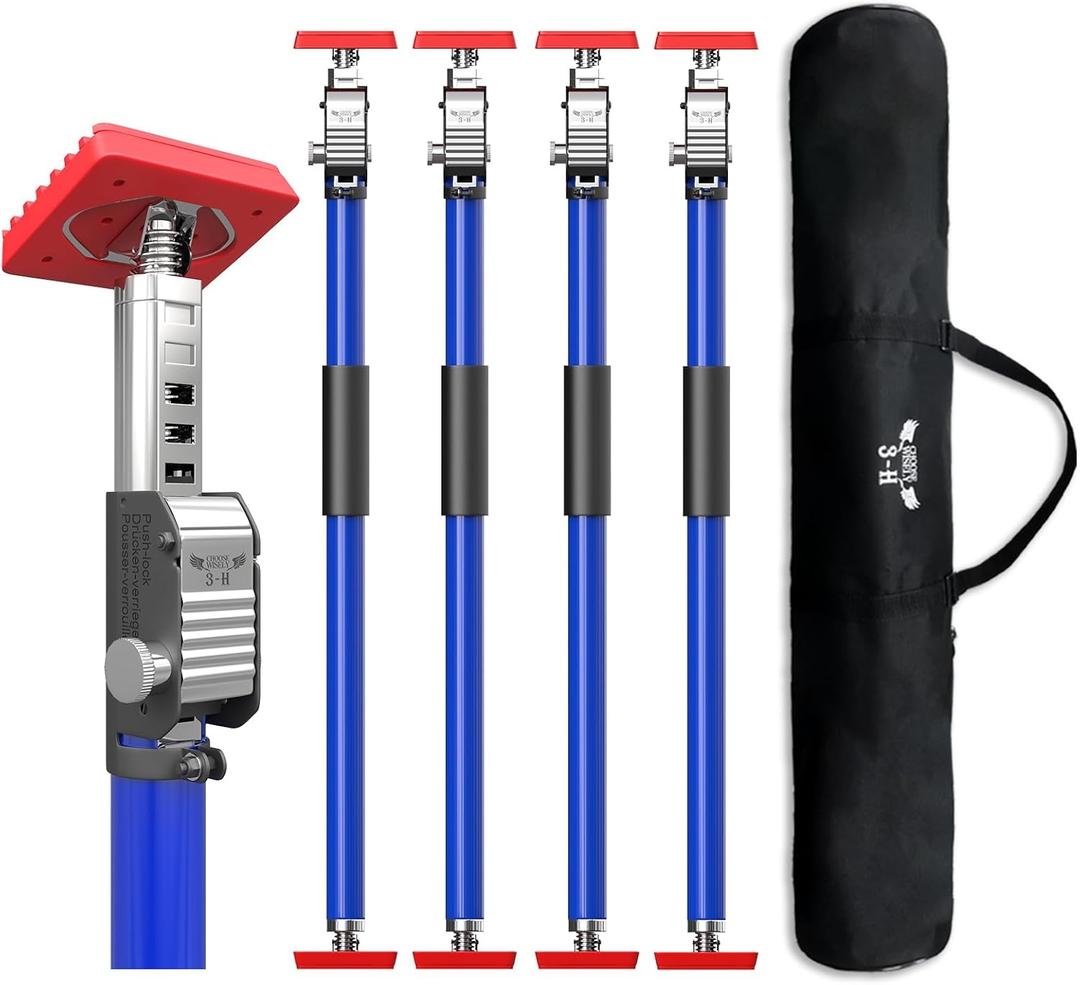 3-H Cabinet Jacks for Installing Cabinets 4 Pack, Heavy-Duty Third Hand Tool Adjustable Support Pole,Extends 29.5-52 Inch, 165 lbs Capacity | Thickened All-Steel with Dual Safety Lock,Blue
