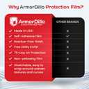 ArmorDillo Blue Window Protection Film, 1 roll- 12" x 200' | Surface Protection Film | Temporary Self-Adhesive Glass Covering, Window Masking Film, 45-Day UV Resistant Construction Wrap