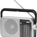 AM FM Radio Portable, Transistor Radio, Battery Powered or Mains Operated, Battery Radio with Robust Reception and Built in Speaker, Suitable for Home and Outdoor (Silver)