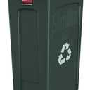 Rubbermaid Commercial Products Slim Jim Plastic Rectangular Recycling/Compost Bin with Venting Channels 23 Gallon Green Recycling (FG354007GRN)