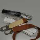 WERFORU 3 Pack Women Skinny Elastic Waist Belt Gold Buckle Stretchy Thin Belt for Jeans Dress (Black+Brown+White-Silver Buckle)