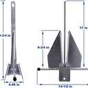 Young Marine Galvanized Fluke Style Anchor Kit Includes Galvanized Fluke Anchor, Rope, Shackles, Chain 8LB 10LB 13LB (For Boat 12-22FT, 8 LB)