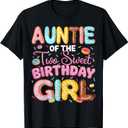 Auntie Of The Two Sweet Birthday Girl Donut 2Nd Birthday T-Shirt. 2XL Size