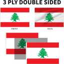 3ply Lebanon Flag 4x6 Ft Double Layers Heavy Duty Durable Large Lebanese Flag Banner Outdoor Indoor Decorations with 2 Brass Grommets