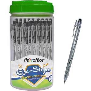 Ballpoint Pens, Black Ink, 0.5mm Fine Point, 50 Count Pack, Quick Smooth Writing, Ball point Pens, for School, Office Supplies (FO-09-Black)