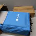 VILLEY Extended Collapsible Foldable Wagon with 330LBS Weight Capacity, 220L Heavy Duty Folding Utility Garden Cart with Big All-Terrain Beach Wheels with Brake & Drink Holders, Blue