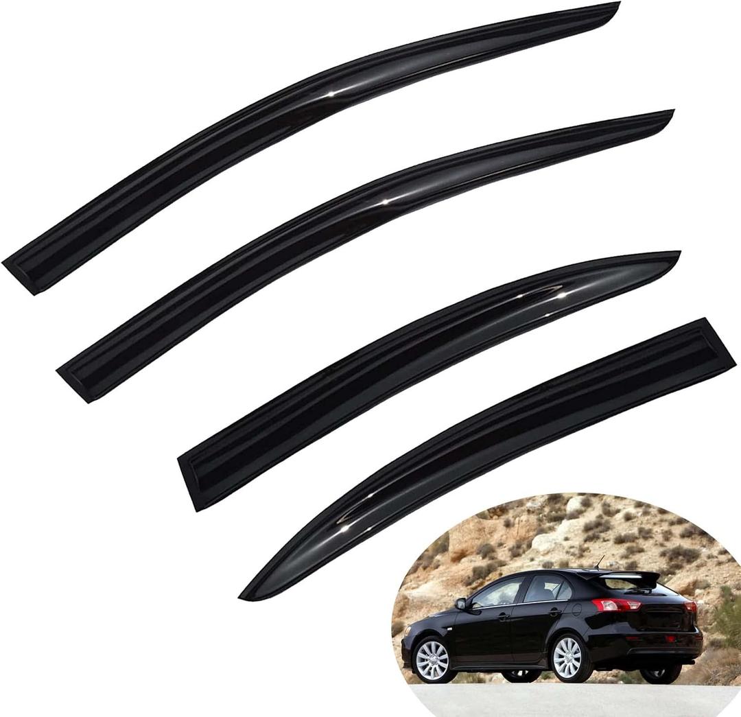 4PCS Window Visors Sun Rain Guards Deflectors Replacement for 2008-2017 Lancer