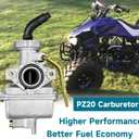 FVRITO PZ20 Carburetor Kit for Tao tao Coolster 125cc 110cc 90cc 70cc 50cc Kazuma Baja Chinese ATV Quad 4 Wheeler SunL NST Roketa Loncin Lifan XR80 CRF70 4 Stroke Go Kart Pit Dirt Bike Parts