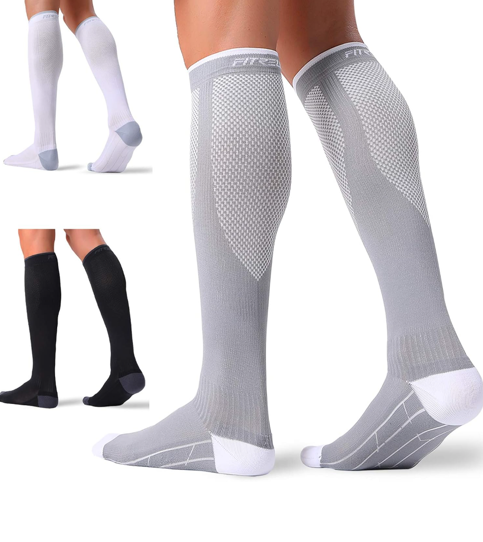 FITRELL 3 Pairs Compression Socks for Women and Men 20-30mmHg-Circulation Support Socks