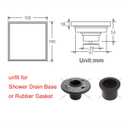 4 inch Solid Brass Square Shower Floor Drain with Tile Insert Grate Removable Cover Hair Catcher Strainer, Matte Black Plated Finish Anti Clogging and Odor