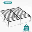 OLIXIS Queen Bed Frame, Heavy Duty Sturdy 18 Inch Metal Platform Bed with Storage Space, Sturdy Support Slats & Noise-Free, No Box Spring Needed, Easy Assembly