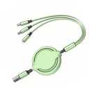 GLOGO 3 in 1 Retractable Charging Cable [3A,3FT] Multi USB Cable Fast Charger Cord for Phone, Samsung, iPad, Tablets, Switch and More - Green
