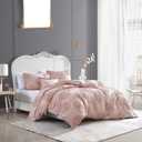 Betsey Johnson - Twin Duvet Cover Set, Reversible Cotton Bedding with Matching Sham & Bonus Throw Pillow, Dorm Essentials (Rambling Roses Pink)