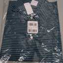 Brooks Brothers Men's Cotton Jersey Feeder Stripe Short Sleeve Polo (Small, Green/Navy)