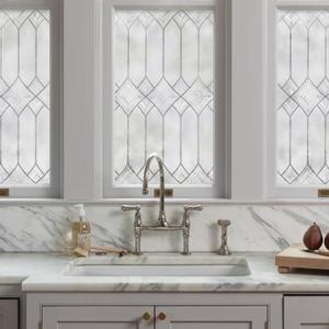 Regent Window Privacy Film by Artscape - Textured Leaded Glass Design, Static Cling, Blocks Views, Not Light, UV Protection, Easy to Apply and Removable, Made in USA - 24 x 36 Inch