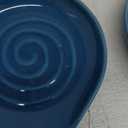 LAUCHUH Spoon Rest for Stove Top, Ceramic Spoon Holder for Kitchen Counter Large Spatula Holder for Spoons, Ladles, Tongs, Christmas Decor, Set of 2, 5 inch, Blue