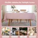 Laolitou Spring Table Cloth (Fits 6 Foot Table) Rectangle Linen Waterproof Textured Light Pink Tablecloth, Washable Wrinkle Free Spill Proof Fabric Tablecloths for Dining Table Farmhouse, 60x84 Inch