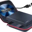 External Blu-ray Drive, Portable 3D BD-RE Player & DVD Writer for Laptop, Mac, Desktop PC, Windows 11/10 - Slim Optical Disc Reader with Blu-ray CD Burner Capabilities
