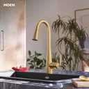 Moen Crisan Single Handle Pulldown Kitchen Faucet Featuring Power Boost and Reflex Docking System, Brushed Gold, 87237BG