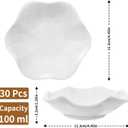 30-Pack Ring Dish Bulk, White Ceramic Lotus Trinket Tray 4.5" Wedding Favor Bridesmaid Gift, Small Jewelry Holder Catchall